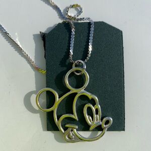 “Vintage” Sterling Silver 7.5g Van Dell Licensed Disney Mickey Mouse Pendant 18”
